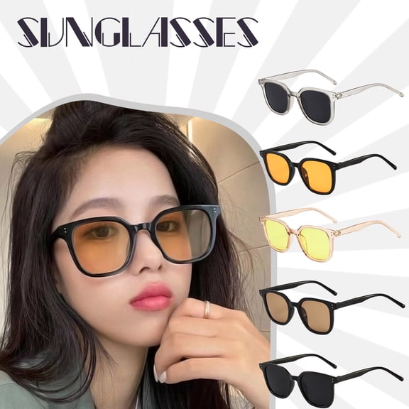 Miorin Under $5 Women's Square Aviator Sunglasses Protection Vintage Trendy Sunnies Black Frame Brown Lens Sunglasses