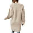 thumbnail image 6 of ZyeKqe Cardigan Sweaters for Women Long Sleeve Open Front Striped Chunky Knit Sweaters Jackets Fall Outfits with Pockets, 6 of 6