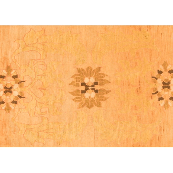 Ahgly Company Indoor Rectangle Abstract Orange Modern Area Rugs, 2' x 3'