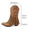 thumbnail image 2 of SACFOF Cowboy Boots for Women Cowgirl with Fringe Star Studded Pointed Toe Chunky Heel Pull-On Western Country Boot, 2 of 6