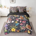 thumbnail image 2 of jejeloiu Wild Fungus Mushroom 7pcs Bedding Comforter Set,Cute Rustic Flowers Queen Bedding Sets,Kawaii Snail Queen Sheet Sets For Girls Boys,Ultra Soft Home Decor Reversible, 2 of 8
