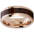 thumbnail image 3 of Metal Masters Mens Rosetone Tungsten Carbide Wedding Band Engagement Ring Wood Inlay Comfort-Fit 8mm 7, 3 of 7