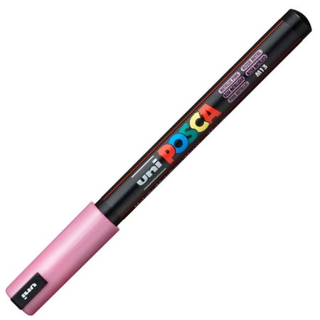 Uni Posca Ultra Fine PC-1MR Metallic Pink Glass Fabric Paint Marker, High Quality Paint Marker Which Uses Opaque Fade Resistant Pigment Ink Which.., By (Best Paint To Use On Fabric)
