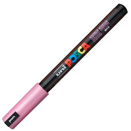 Uni Posca Ultra Fine PC-1MR Metallic Pink Glass Fabric Paint Marker, High Quality Paint Marker Which Uses Opaque Fade Resistant Pigment Ink Which.., By