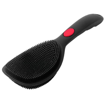 

Biplut Cleaning Brush with Long Handle Decorative Silicone Easy to Clean Stove Washing Brush Household Supplies (Black)