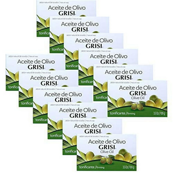 Grisi Olive Oil Soap, Jabon Aceite de Olivo, Grisi, 3.5 Oz, 12 Count