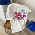 thumbnail image 6 of Kuromi Cotton T-shirt Women Anime Sanrio Melody T Shirts Kawaii Cartoons Casual Clothes Fashion Unisex Streetwear Oversized Tops, 6 of 13