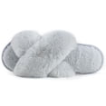 thumbnail image 2 of RockDove Women's Open Toe Fluffy Slippers with Memory Foam, Ladies' Cross Band House Shoes, Faux Fur Slip on Home Slippers for Indoor Outdoor, 2 of 6