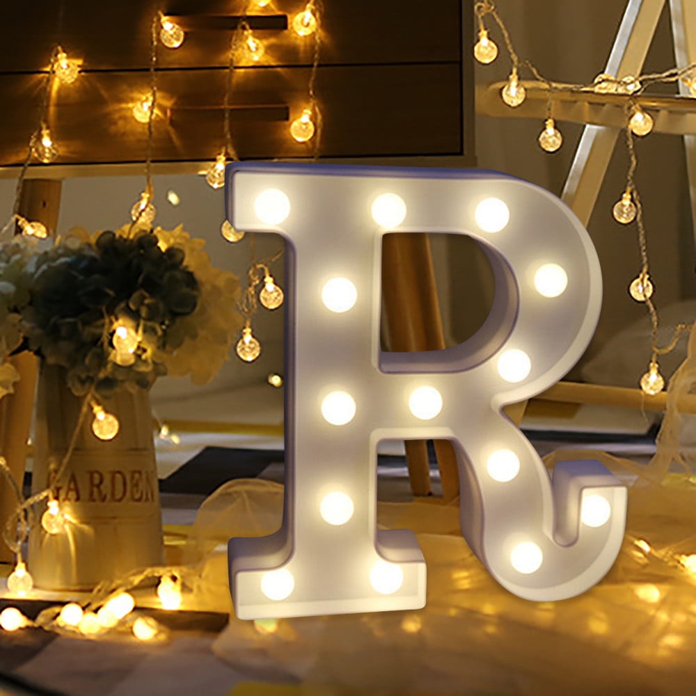 LED Light Up Alphabet Letter Lights White Letters Standing Hanging Sign Decor 