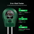 thumbnail image 2 of Soil Meter, 3-in-1 Plant Moisture Light PH Tester for Gardening, Farming Indoor & Outdoor Use, No Batteries Needed, 2 Pack, Green, 2 of 7