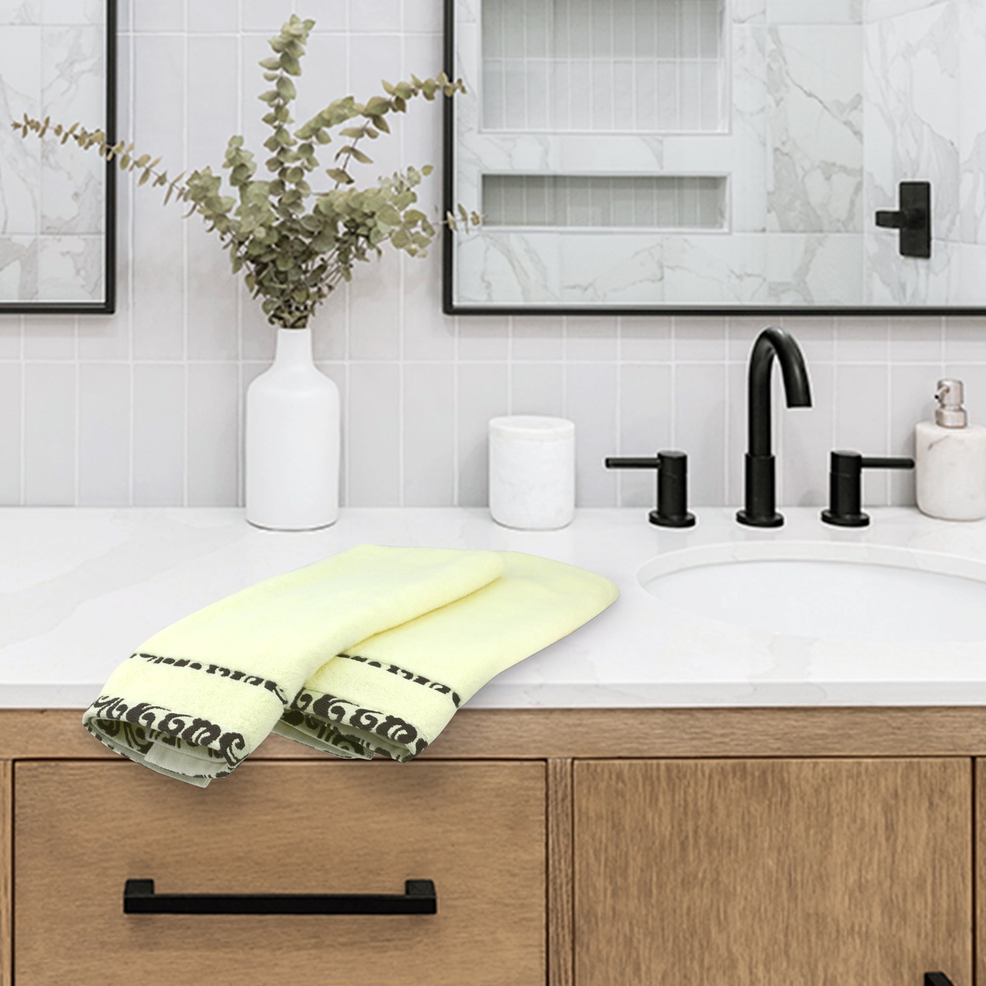Unique Bargains Chic Striped Hand Towel Set Cotton Absorbent Pink 4-Piece