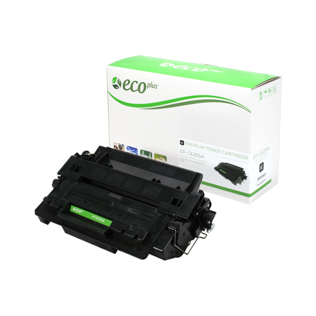ECOPLUS Brand Replacement for 55A (CE255A) Toner Cartridge, BLACK, 6K
