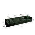 thumbnail image 2 of Convertible Sectional Sofa Couches, Upholstered Deep Seat Couches with Reversible Ottoman, 5 Seater L Shape Sofa for Living Room, Bedroom, Office, Cozy Oversized Sofa, Green, 2 of 7