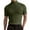 347#Green, variant on Men's Summer Mock Turtleneck T Shirt Solid High Collar Short Sleeve Tops Basic Slim Undershirt Tees