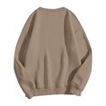 thumbnail image 3 of Delconic Mens Winter Fleece Crewneck Sweatshirt Long Sleeve Pullover Casual Loose Fit Ribbed Cuffs and Hem Basic Warm Top Khaki 3XL, 3 of 4