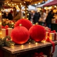thumbnail image 6 of Clearance Large Velvet Christmas Ornament Ball, 24 Inch Inflatable PVC Xmas Decoration Ball with Gold Cap, Oversized Holiday Decor for Christmas Indoor Outdoor Party Display, 6 of 6