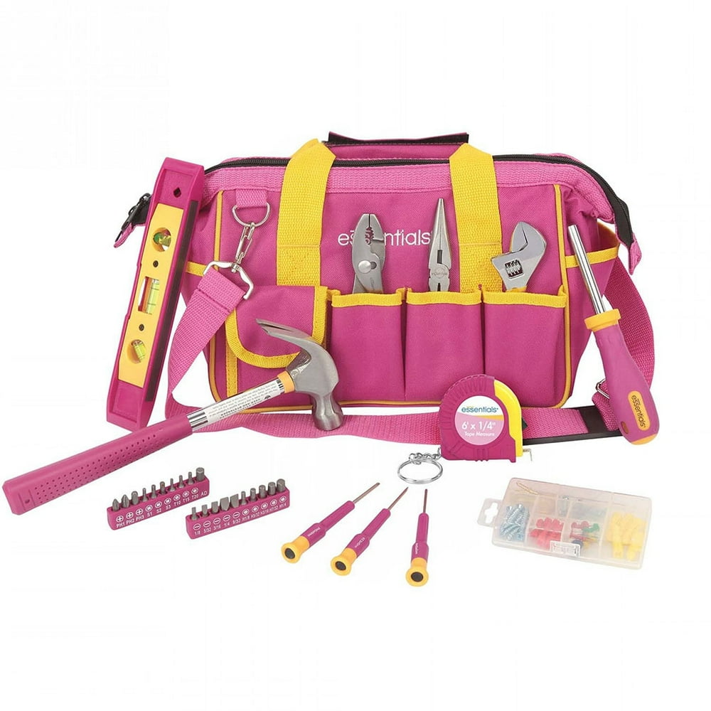 GreatNeck Essentials 32Piece Tool Set, Pink