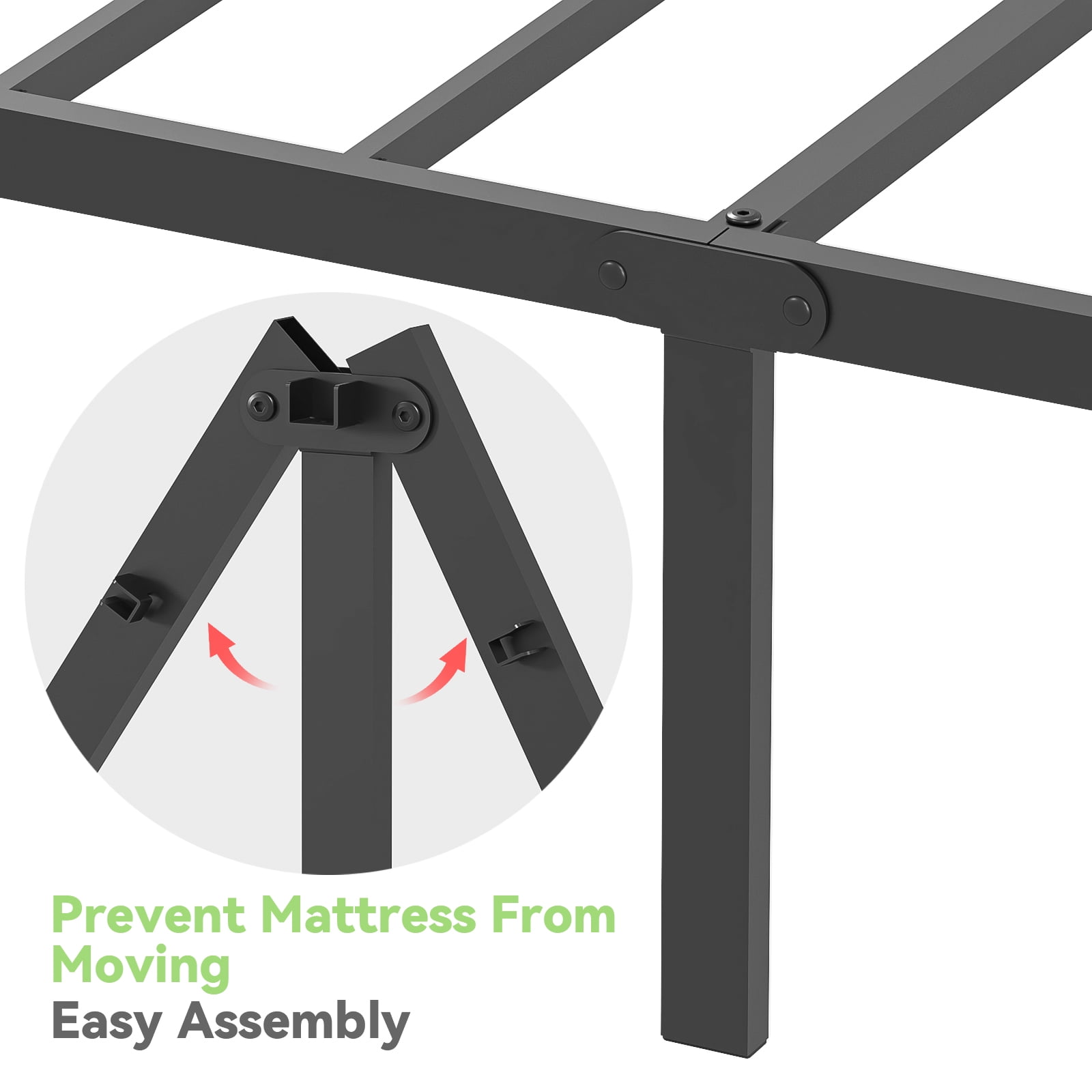 Mintazer Kids Twin Metal Platform Bed Frame with Cute Bowknot Headboard & Footboard for Boys Girls Teens, Black