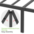 thumbnail image 6 of Mintazer Kids Twin Metal Platform Bed Frame with Cute Bowknot Headboard & Footboard for Boys Girls Teens, Black, 6 of 8