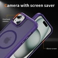 thumbnail image 4 of Dteck Magnetic Case for iPhone 14 & iPhone 13 6.1 Inch Compatible with MagSafe & Magnetic Car Phone Mount, Slim Translucent Matte Shockproof with Anti-Fingerprint Phone Case,Purple, 4 of 8