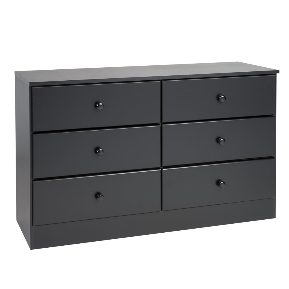 Prepac Astrid 6Drawer Dresser, Deep Black