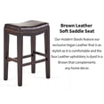 thumbnail image 5 of Padded Saddle Stool With Comfortable Cushion, Set Of 2, Counter Height Bar Stools For Breakfast Nook And Kitchen Island, 5 of 5