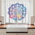 thumbnail image 2 of Ambesonne Colorful Kitchen Curtains, Mandala Effect Soft Colors, 55"x39", Azure Blue Pink, 2 of 3