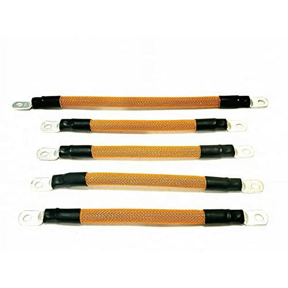ACDC WIRE AND SUPPLY 2 Gauge Golf Cart Braided Battery Cable Set, (Orange) E-Z-GO 1994 & UP MED/TXT 36V U.S.A Made