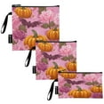 thumbnail image 2 of 3 Size Reusable Food Storage Bags Set Airtight Zipper Closure Lunch Snacks Travel Organizer Halloween Pumpkins and Bats, 2 of 8