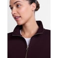 thumbnail image 6 of Athletic Works Women's Cropped Fleece Bomber Jacket with Long Sleeves, Sizes XS-XXL, 6 of 7