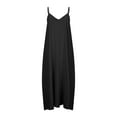 thumbnail image 4 of Babysbule Summer Dresses for Women Solid V-Neck Sleeveless Backless Long Sling Dresses Skirts, 4 of 9
