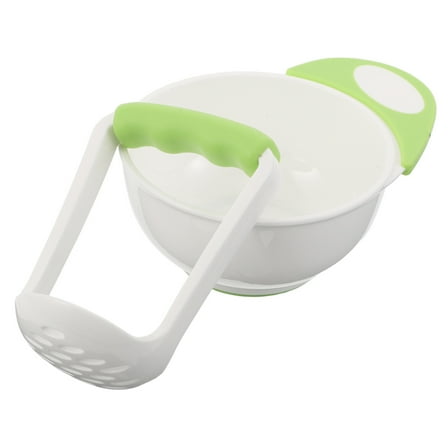 AURARMLET 1 Set Baby Mash Bowl Food Masher Tool Light Green PP for Easy Cleaning Outdoor Use