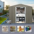 thumbnail image 6 of 8x6 FT Outdoor Metal Storage Shed with Reinforced Metal Foundation, Durable Iron Construction for Long-Lasting Use, 6 of 9
