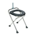 thumbnail image 2 of Flash Furniture Folding Travel Toilet with Toilet Tissue Holder, Cushioned Vinyl Seat, and Stainless Steel Frame with Non-Slip Rubber Feet in Black, 2 of 16