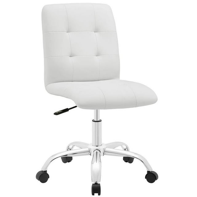 Hawthorne Collection Prim Faux Leather Mid Back Swivel Office Chair in White