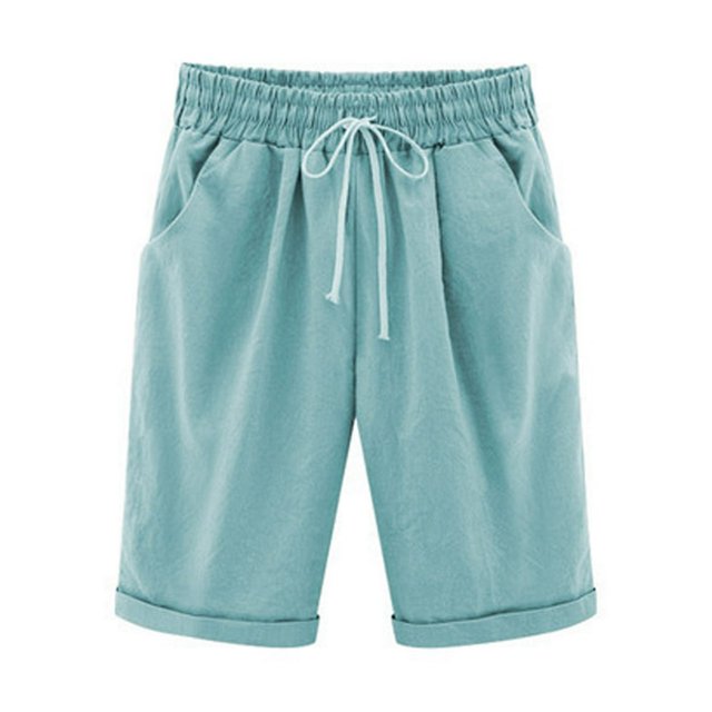 OUSITAID Womens Summer Shorts Solid Five Points Plus Size Pants on Clearance