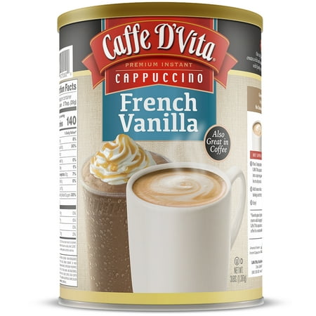 (4 Pack) Caffe D'Vita French Vanilla Cappuccino, 48 oz Canister