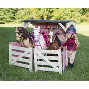Our Generation Lily Anna Poseable Deluxe Doll Set with Riding Outfit, Award Ceremony Outfit, and Adventure At Shelby Stables Sto