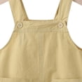 thumbnail image 4 of Girls Kids Short Overalls, Cotton Yellow, Adjustable Suspenders Shorts for 12M-4T,Size 0-1T, 4 of 5
