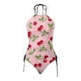 thumbnail image 4 of Wyzesi Women's Swimwear Tankini 2 Piece Normal Swimsuit Backless 2 Piece Printing Adjustable Print Multi Color Padded Strap Bathing Suits Vacation Beach Wear Hot Pink M, 4 of 4