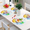 thumbnail image 4 of GZHJMY Round Braided Placemats Watercolor Floral Easter Rabbit Round PVC Woven Place Mats Indoor Washable for Kitchen Dining Tables 15 inch Heat Resistant Round Table Mats, 4 of 7
