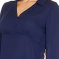 thumbnail image 4 of Blusa Corte Imperio Cuello Mujer Manga Larga Casual Marino azul XG, 4 of 5
