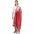 thumbnail image 4 of Phagun Net Dupatta Long Stole Scarf Women Ethnic Wrap Hizab Gift For Her-Maroon, 4 of 5