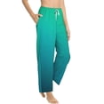 thumbnail image 6 of Salouo Green Turquoise Teal Print Women's Pajama Pants Casual Loose Sweatpants PJs Flowy Pants Drawstring Palazzo for Women Wide Leg Pants Lounge Pajama -XX-Large, 6 of 8