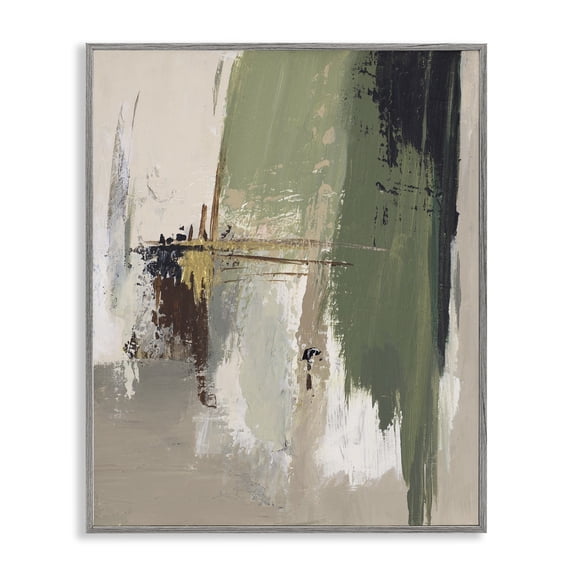 Stupell Industries Southwestern Green & Tan Brush Strokes Gray Framed Giclee Art, 24 x 30, by Patricia Pinto