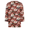 thumbnail image 6 of WTOBBY Women's Casual Round Neck 3/4 Sleeve Loose Printed T-Shirt with Christmas Elements, Ladies Holiday Theme Top for Everyday Wear, Comfortable Fashion Blouse,Red S, 6 of 6
