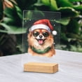 thumbnail image 2 of Hello Winter Pomeranian Frosty Morning Walk Welcome Snowy Christmas Acrylic Plaque Sign Ashwood Base Pom Dog Lover Gifts Home Desk Decor - 02018, 2 of 5