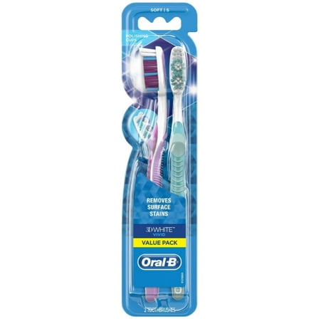 Oral-B Advantage 3D White Vivid Toothbrushes Soft, 2 Each (Pack of 3)