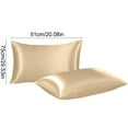 thumbnail image 3 of Bxaolu Silk Pillowcase for Hair and Skin, Silk Pillow Cases Standard Size, Cooling Sleep Silk Satin Pillow Covers with Hidden Zipper, Gifts for Women Men - Chamagne, 2PCS, 3 of 6