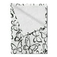 thumbnail image 2 of Animal Soft Flannel Fleece Throw Blanket, Butterfly Pattern Freedom Sign Feminine Illustration, Cozy Plush for Indoor and Outdoor Use, 50" x 60", White and Black, by Ambesonne, 2 of 5